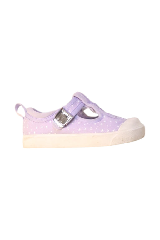 A Purple Sneakers from Clarks in size 18-24M for girl. (Front View)