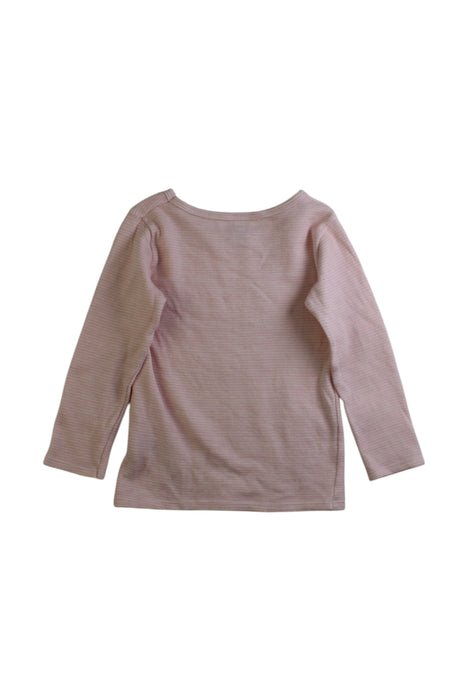 A Pink Long Sleeve Tops from Petit Bateau in size 3T for girl. (Back View)