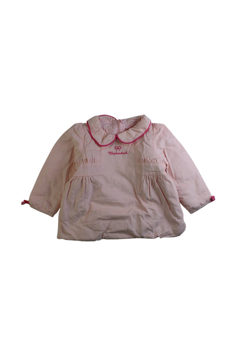 A Pink Long Sleeve Shirts from Chickeeduck in size 6-12M for girl. (Front View)