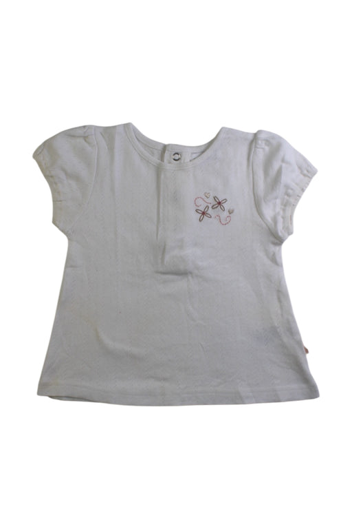 A White Short Sleeve Tops from Mides in size 6-12M for girl. (Front View)