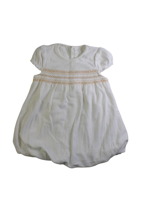 A White Short Sleeve Dresses from Comme Ca Ism in size 6-12M for girl. (Front View)