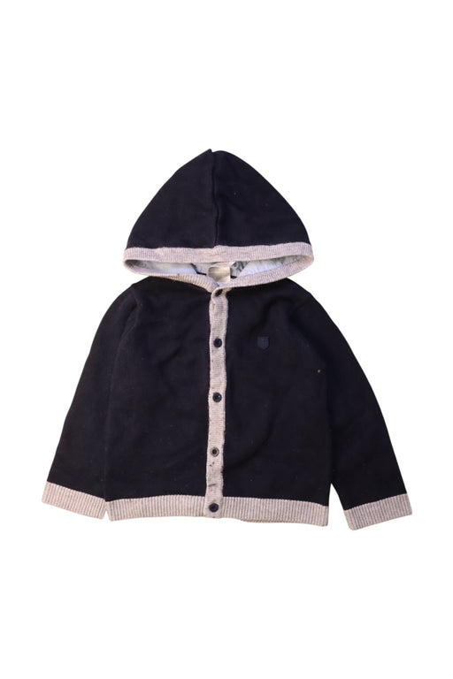 A Black Buttoned Sweatshirts from Jacadi in size 12-18M for boy. (Front View)