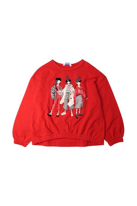 A Red Crewneck Sweatshirts from Mayoral in size 8Y for girl. (Front View)