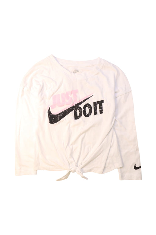 A White Long Sleeve T Shirts from Nike in size 5T for girl. (Front View)