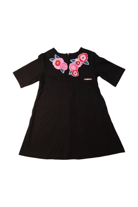 A Black Long Sleeve Dresses from I Pinco Pallino in size 6T for girl. (Front View)