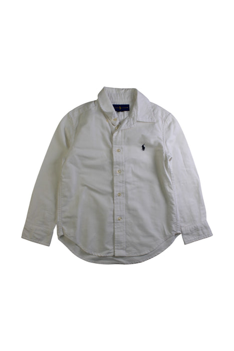 A White Long Sleeve Shirts from Ralph Lauren in size 6T for boy. (Front View)