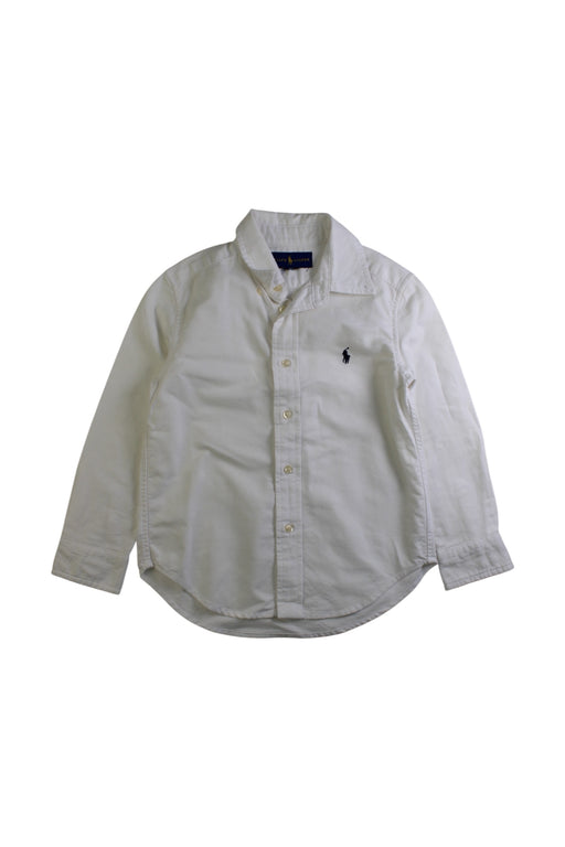 A White Long Sleeve Shirts from Ralph Lauren in size 6T for boy. (Front View)