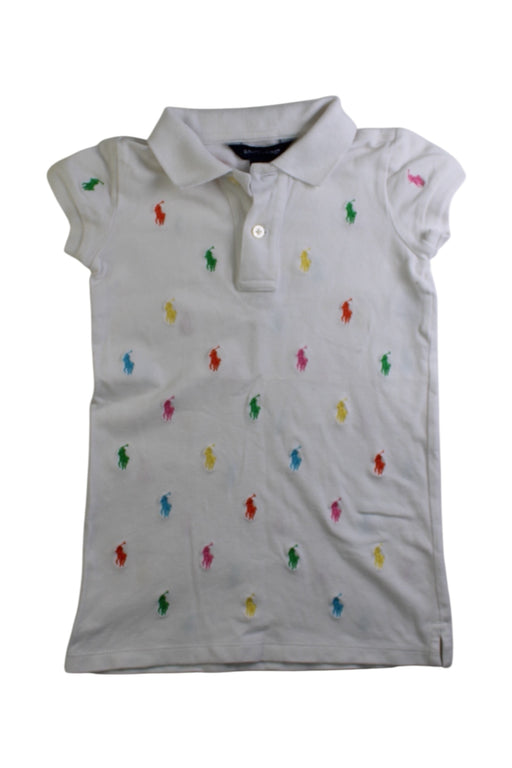 A White Short Sleeve Polos from Ralph Lauren in size 3T for girl. (Front View)