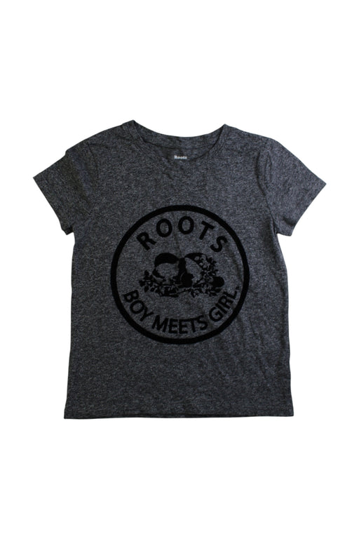 A Grey Short Sleeve T Shirts from Roots in size 5T for girl. (Front View)