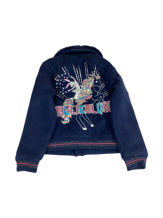A Navy Lightweight Jackets from Billieblush in size 10Y for girl. (Back View)