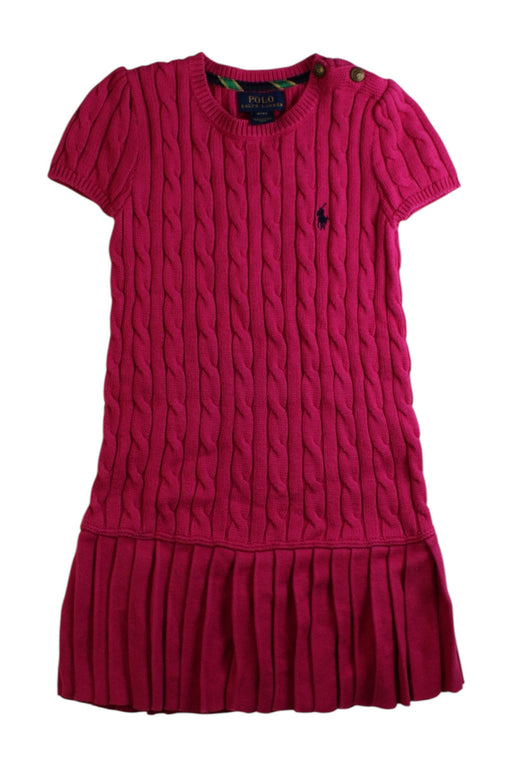 A Pink Sweater Dresses from Polo Ralph Lauren in size 4T for girl. (Front View)