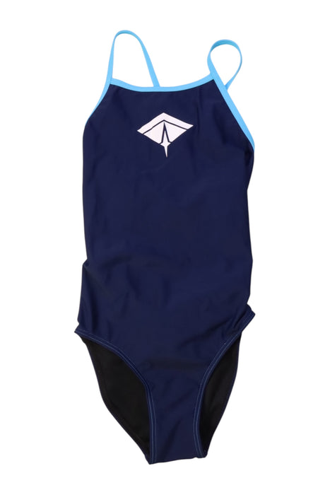 A Navy Swimsuits from Jaked in size 10Y for girl. (Front View)