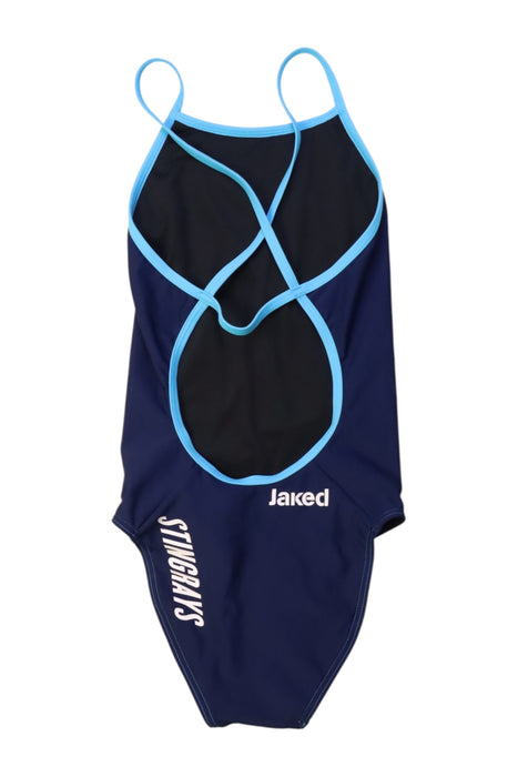 A Navy Swimsuits from Jaked in size 10Y for girl. (Back View)
