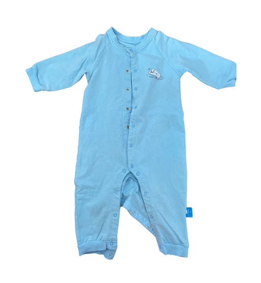 A Blue Onesies from Les Enphants in size 12-18M for boy. (Front View)
