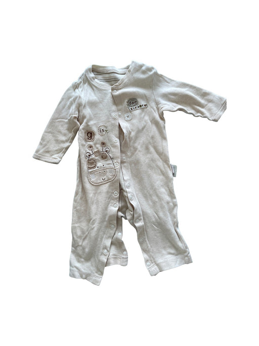 A Beige Onesies from Natures Purest in size 3-6M for neutral. (Front View)
