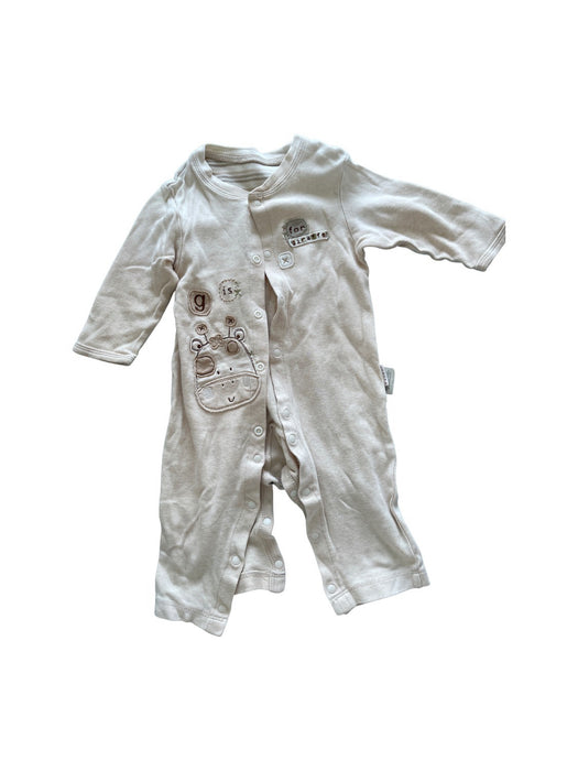 A Beige Onesies from Natures Purest in size 3-6M for neutral. (Front View)