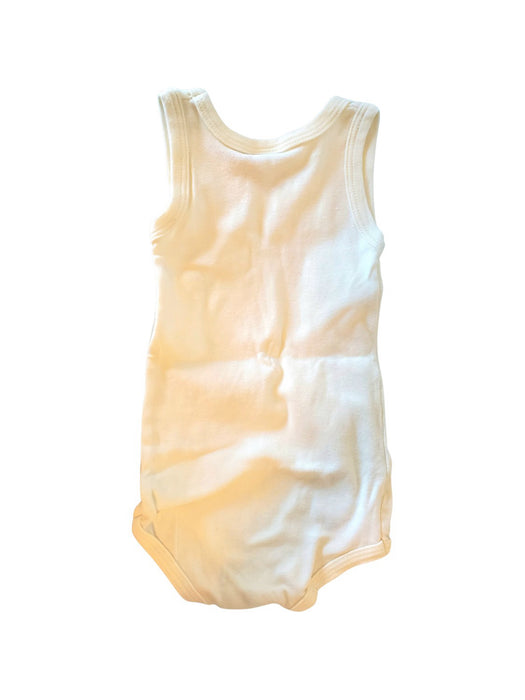 A Yellow Sleeveless Bodysuits from Petit Bateau in size 6-12M for neutral. (Back View)