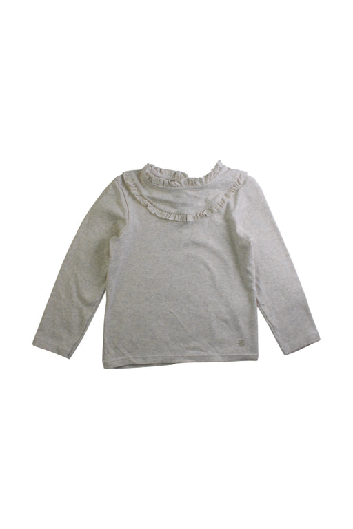 A Beige Long Sleeve Tops from Petit Bateau in size 4T for girl. (Front View)