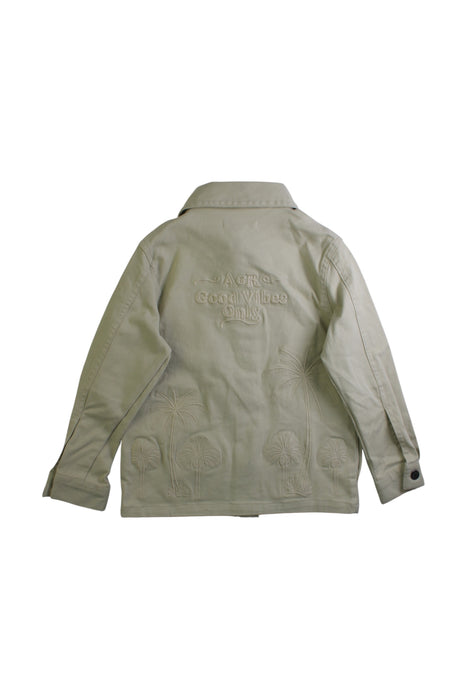 A Beige Lightweight Jackets from ANGEL & ROCKET in size 6T for boy. (Back View)