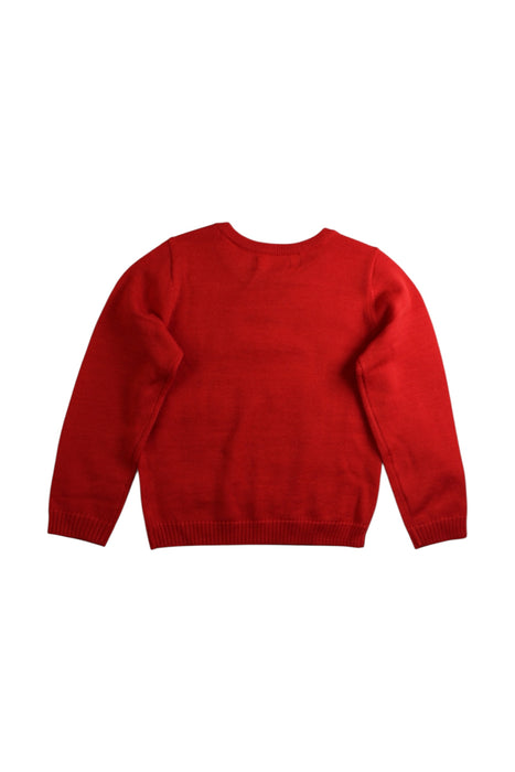 A Red Knit Sweaters from Momonittu in size 6T for girl. (Back View)