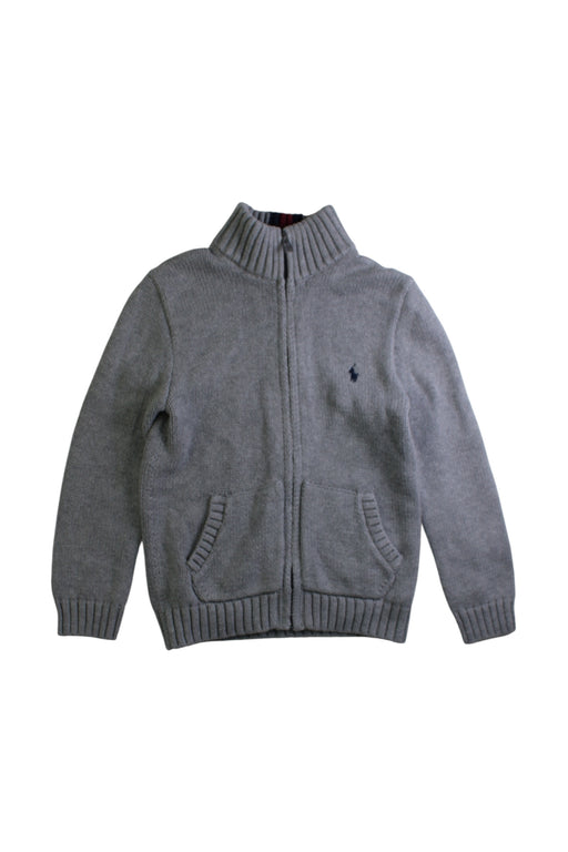 A Grey Zippered Sweatshirts from Polo Ralph Lauren in size 5T for boy. (Front View)