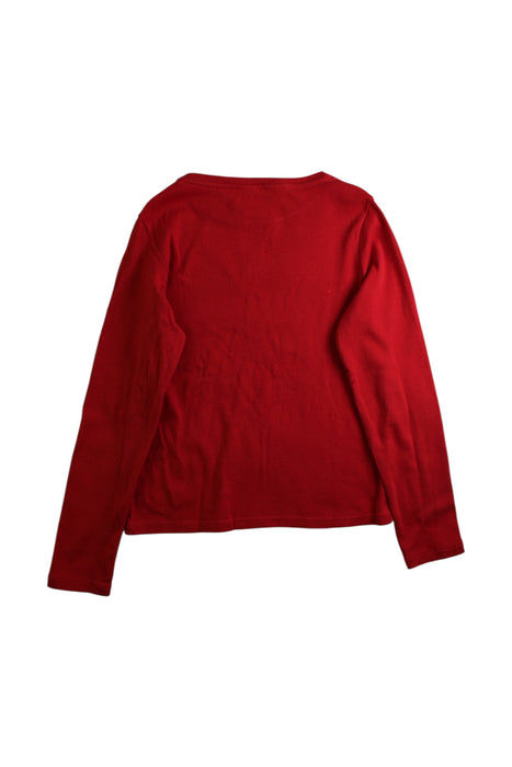 A Red Long Sleeve T Shirts from Petit Bateau in size 8Y for girl. (Back View)