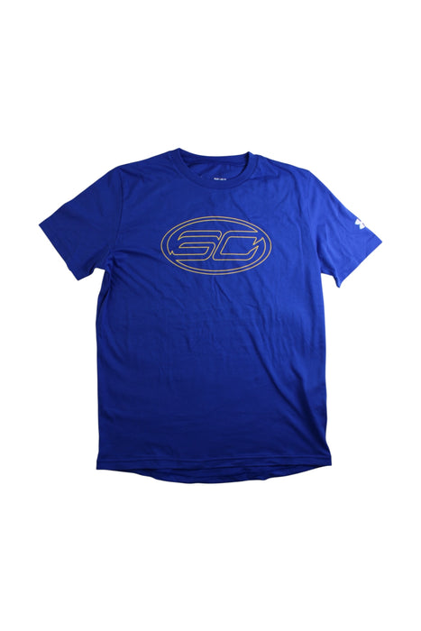 A Blue Short Sleeve T Shirts from Under Armour in size 14Y for boy. (Front View)