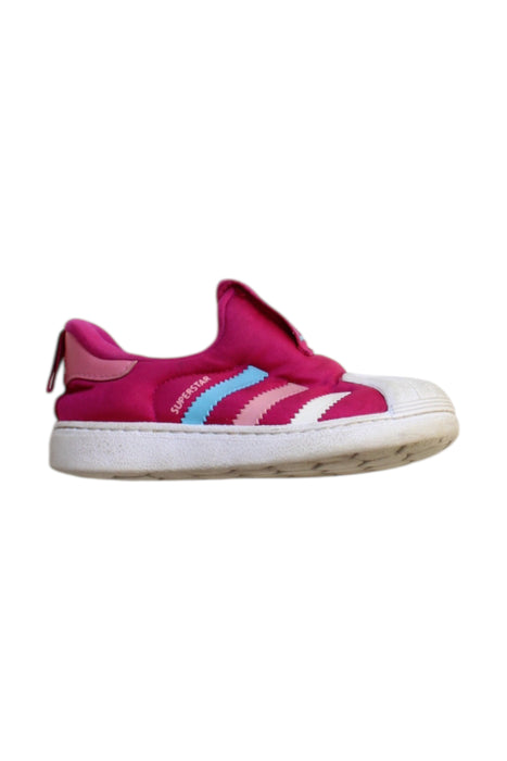 A Pink Sneakers from Adidas in size 3T for girl. (Front View)