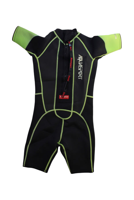 A Black Wetsuits from Aquasport in size 10Y for neutral. (Back View)