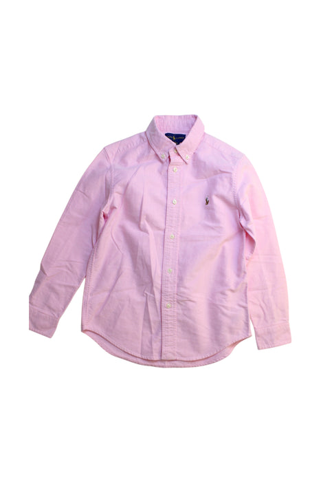 A Pink Long Sleeve Shirts from Ralph Lauren in size 7Y for boy. (Front View)