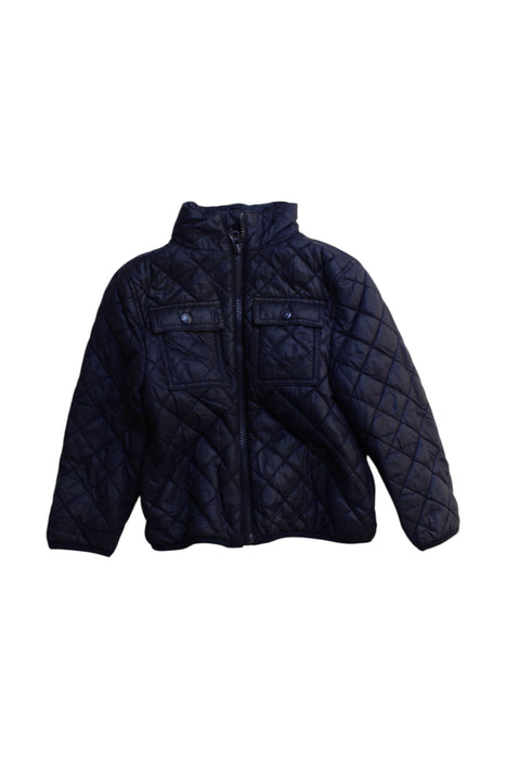 A Navy Puffer/Quilted Jackets from Petit Bateau in size 4T for neutral. (Front View)