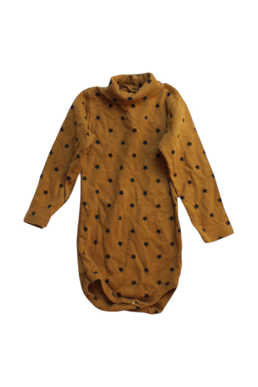 A Yellow Long Sleeve Bodysuits from Petit Bateau in size 6-12M for girl. (Front View)