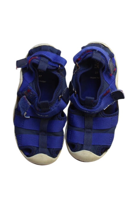 A Blue Sandals from Geox in size 4T for neutral. (Back View)