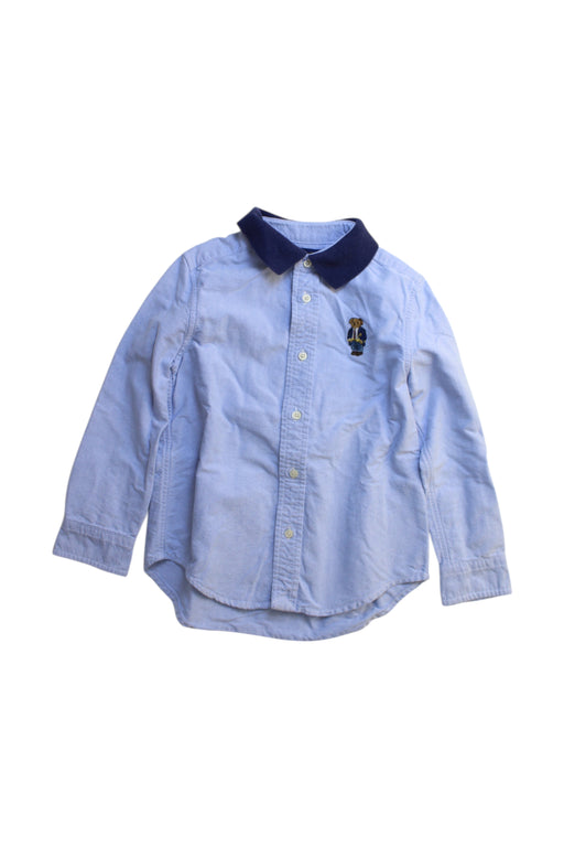 A Blue Long Sleeve Shirts from Polo Ralph Lauren in size 5T for boy. (Front View)