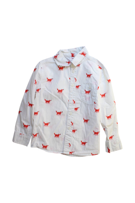 A White Long Sleeve Shirts from Seed in size 4T for neutral. (Front View)
