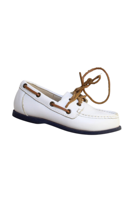 A White Loafers & Moccasins from Janie & Jack in size 3T for neutral. (Front View)