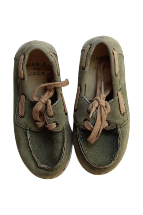 A Green Loafers & Moccasins from Janie & Jack in size 3T for neutral. (Back View)