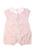 A Pink Short Sleeve Rompers from The Little White Company in size 6-12M for girl. (Front View)