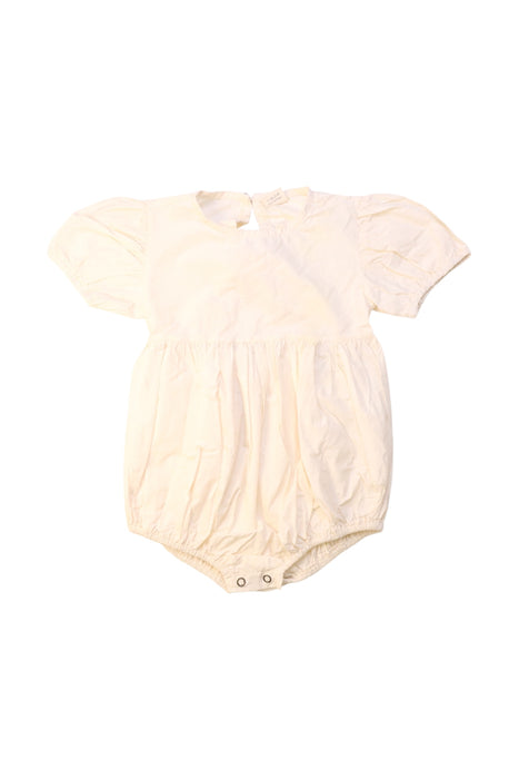 A Ivory Short Sleeve Rompers from Monbebe in size 6-12M for girl. (Front View)