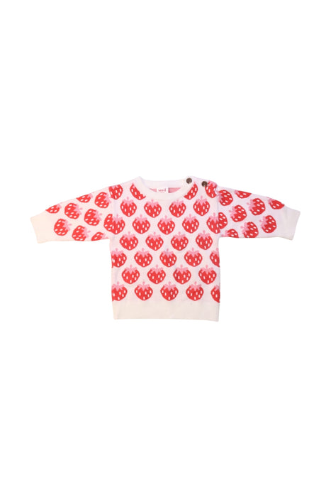 A Red Crewneck Sweatshirts from Seed in size 6-12M for girl. (Front View)