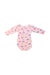 A Pink Long Sleeve Bodysuits from Petit Bateau in size 6-12M for girl. (Front View)