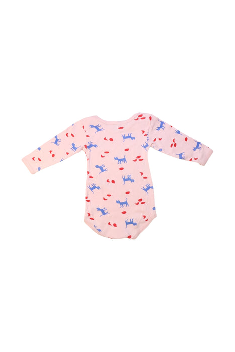 A Pink Long Sleeve Bodysuits from Petit Bateau in size 6-12M for girl. (Back View)