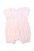 A Pink Short Sleeve Rompers from Mides in size 6-12M for girl. (Back View)