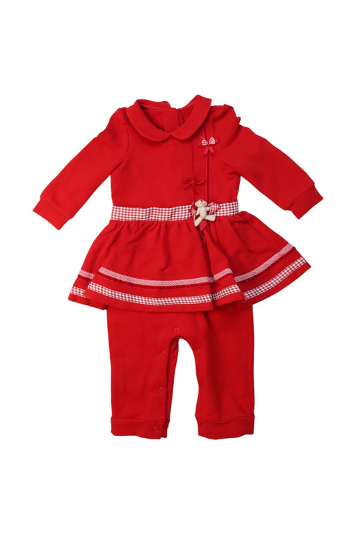A Red Long Sleeve Rompers from Nicholas & Bears in size 6-12M for girl. (Front View)