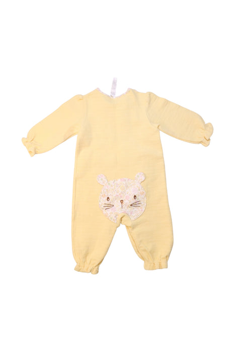 A Yellow Long Sleeve Rompers from Organic Mom in size 0-3M for girl. (Back View)
