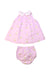 A Pink Dress Sets from Jacadi in size 6-12M for girl. (Front View)