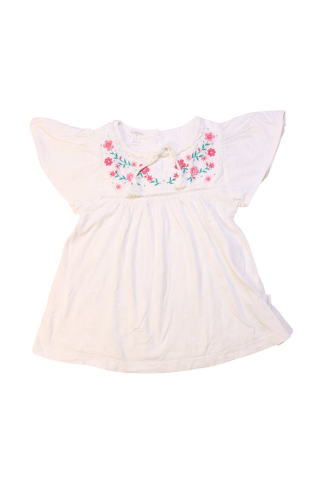 A White Short Sleeve Tops from purebaby in size 6-12M for girl. (Front View)