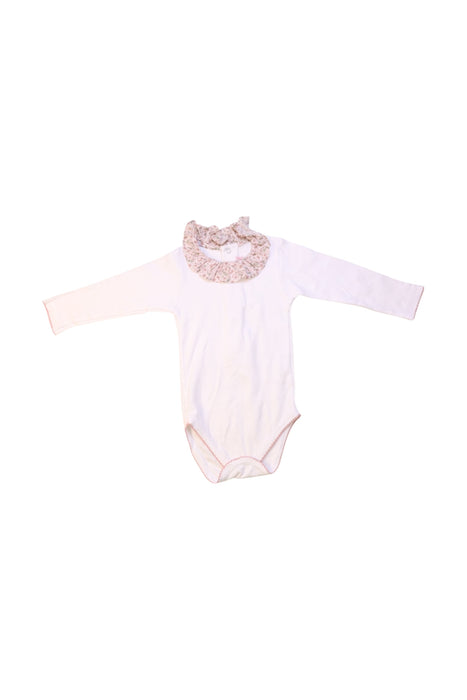 A White Long Sleeve Bodysuits from La Coqueta in size 6-12M for girl. (Front View)