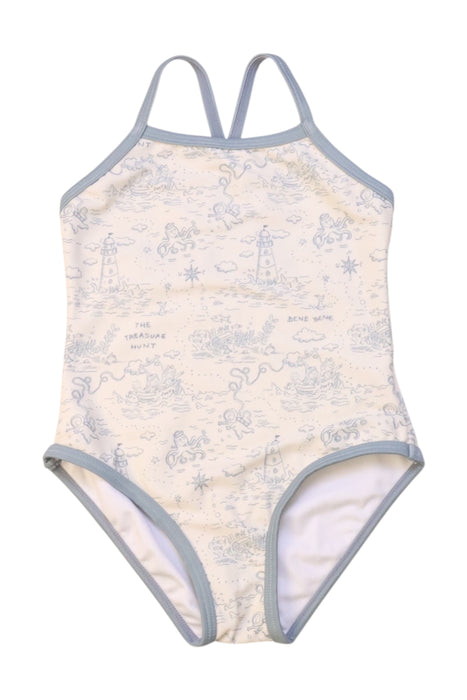 A White Swimsuits from Benebene in size 3T for girl. (Front View)