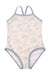 A White Swimsuits from Benebene in size 3T for girl. (Front View)
